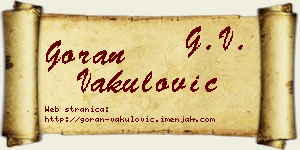 Goran Vakulović vizit kartica